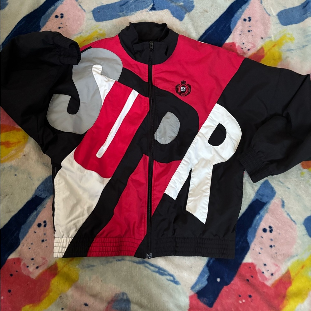 Supreme x MCM lightweight track letter jacket